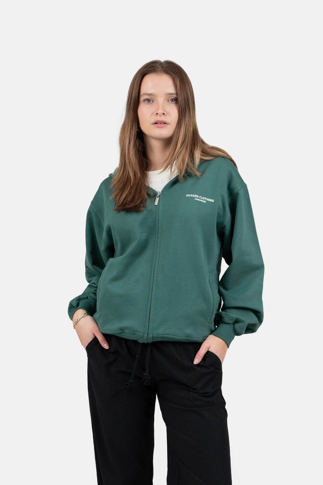 UNMARKED Zip-Hoodie Grøn | Skagen-clothing.dk